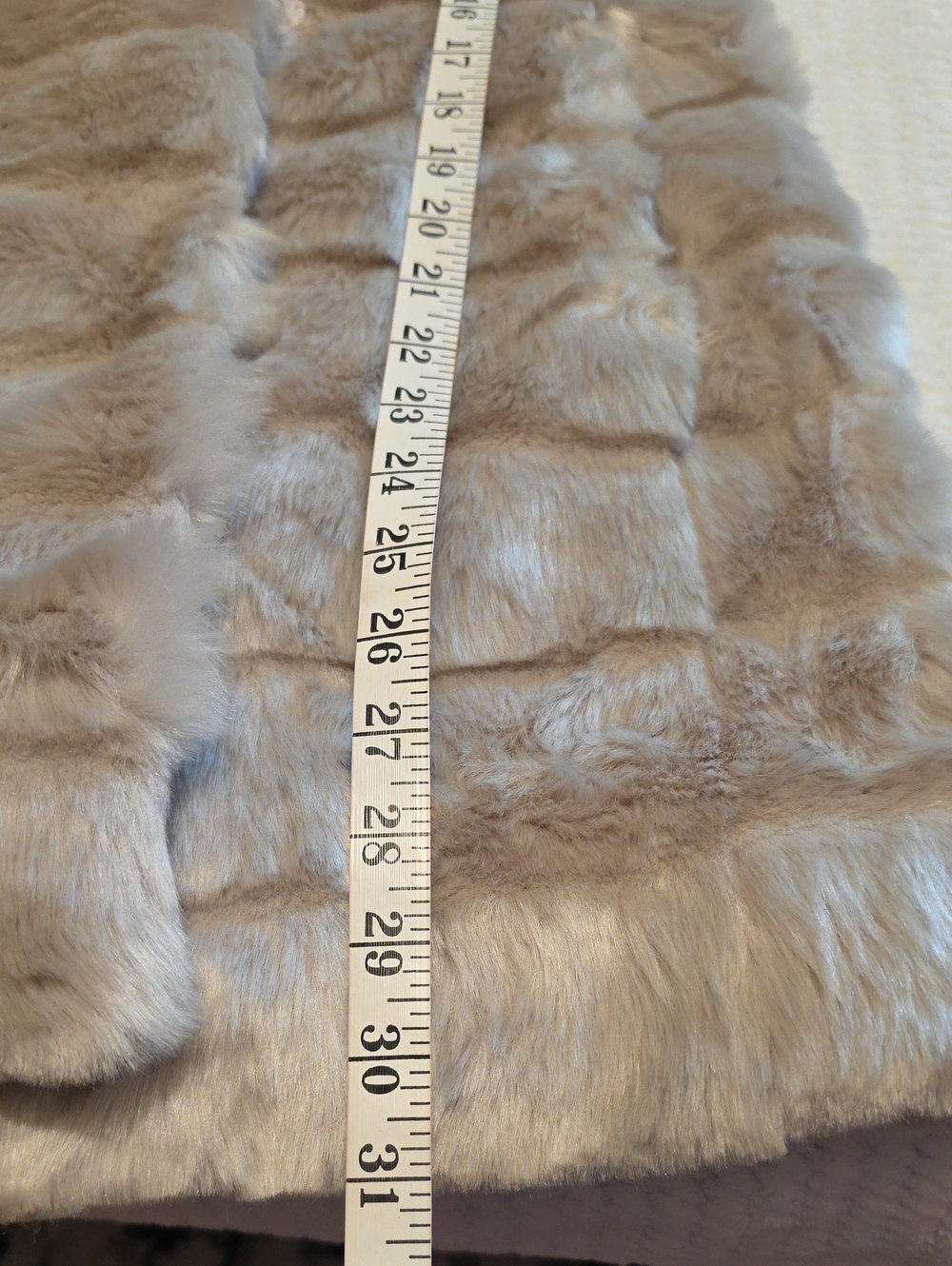 Eliza J Taupe Faux Fur Long Coat - Women's Jacket - Picture 5 of 9